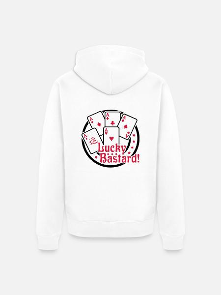 Lucky Bastard (Gambling) 02 - Unisex Premium Organic Zip Hoodie - white