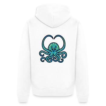 Coeur Squid 3 - Veste à capuche bio Premium Unisexe - blanc - Dos - Thijin (182cm)