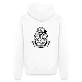 Bergwerk - Auguste Victoria - Unisex Premium Bio Zip Hoodie - Weiß - Hinten - Thijin (182cm)