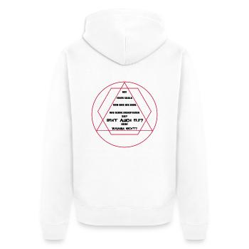 WIE GERNE DISKUTIEREN SIE? - Unisex Premium Bio Zip Hoodie - Weiß - Hinten - Thijin (182cm)