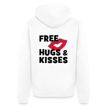 étreintes et baisers gratuits - Veste à capuche bio Premium Unisexe - blanc - Dos - Thijin (182cm)
