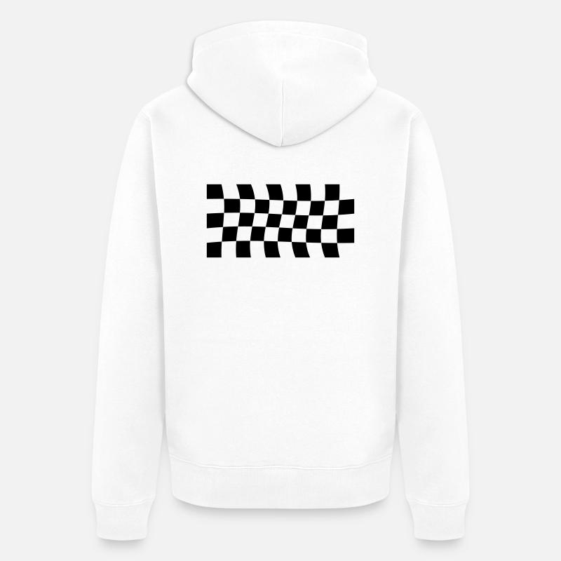 racing flag - Veste à capuche bio Premium Unisexe - blanc