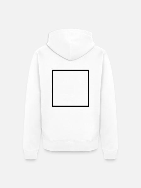 Quadrat nicht gefüllt - Unisex Premium Bio Zip Hoodie - Weiß