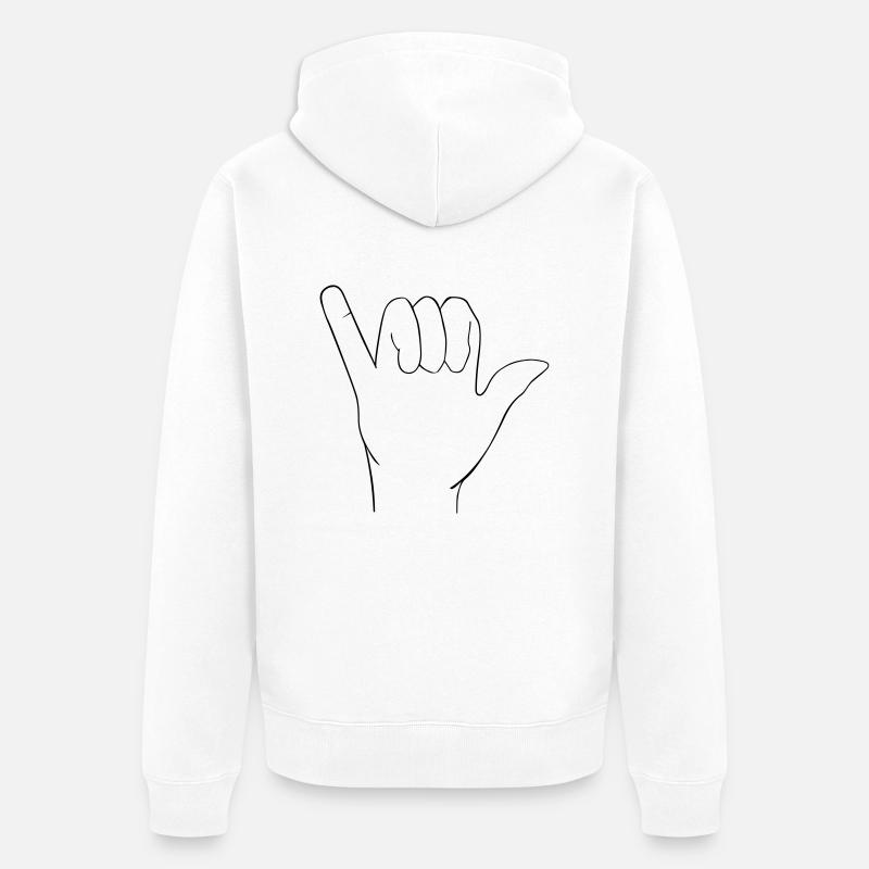 Signe à la main - Veste à capuche bio Premium Unisexe - blanc