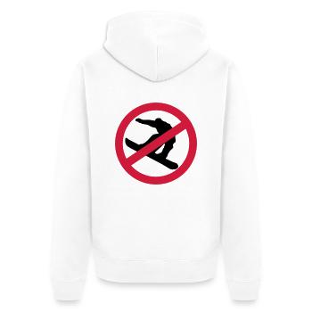 Anti Snowboard - Unisex Premium Bio Zip Hoodie - Weiß - Hinten - Thijin (182cm)