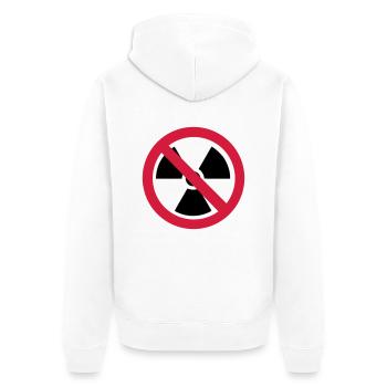Radioaktiv - Unisex Premium Bio Zip Hoodie - Weiß - Hinten - Thijin (182cm)