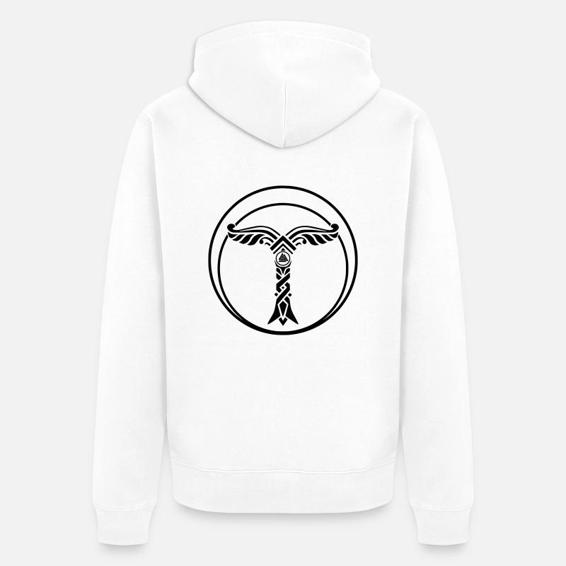 Irminsul avec Valknut - Veste à capuche bio Premium Unisexe - blanc