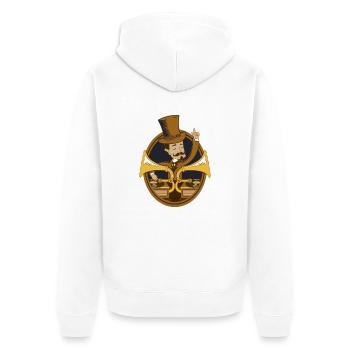 Retro dj vintage - Veste à capuche bio Premium Unisexe - blanc - Dos - Thijin (182cm)