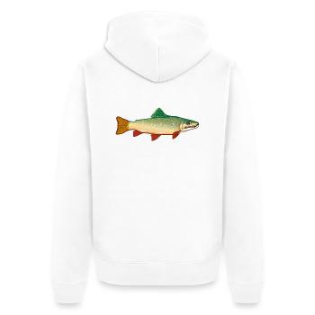 fish524 - Unisex Premium Bio Zip Hoodie - Weiß - Hinten - Thijin (182cm)