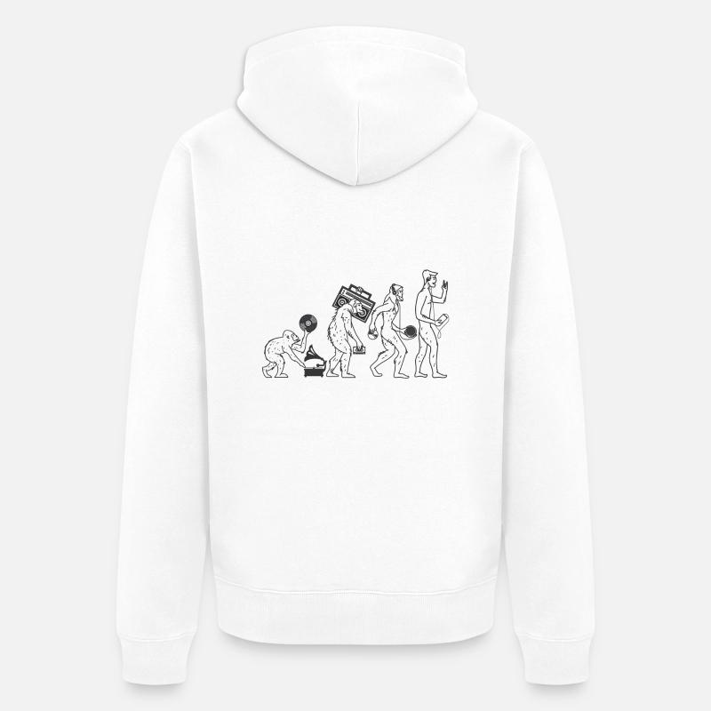 Musique évolution - Veste à capuche bio Premium Unisexe - blanc