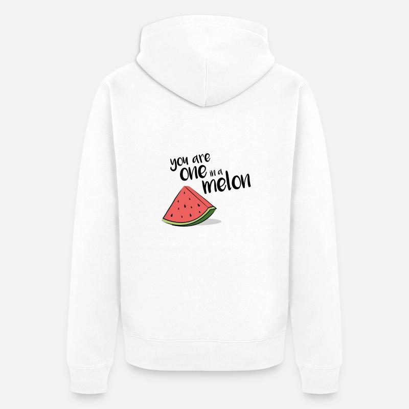 One melon - Unisex Premium Bio Zip Hoodie - Weiß