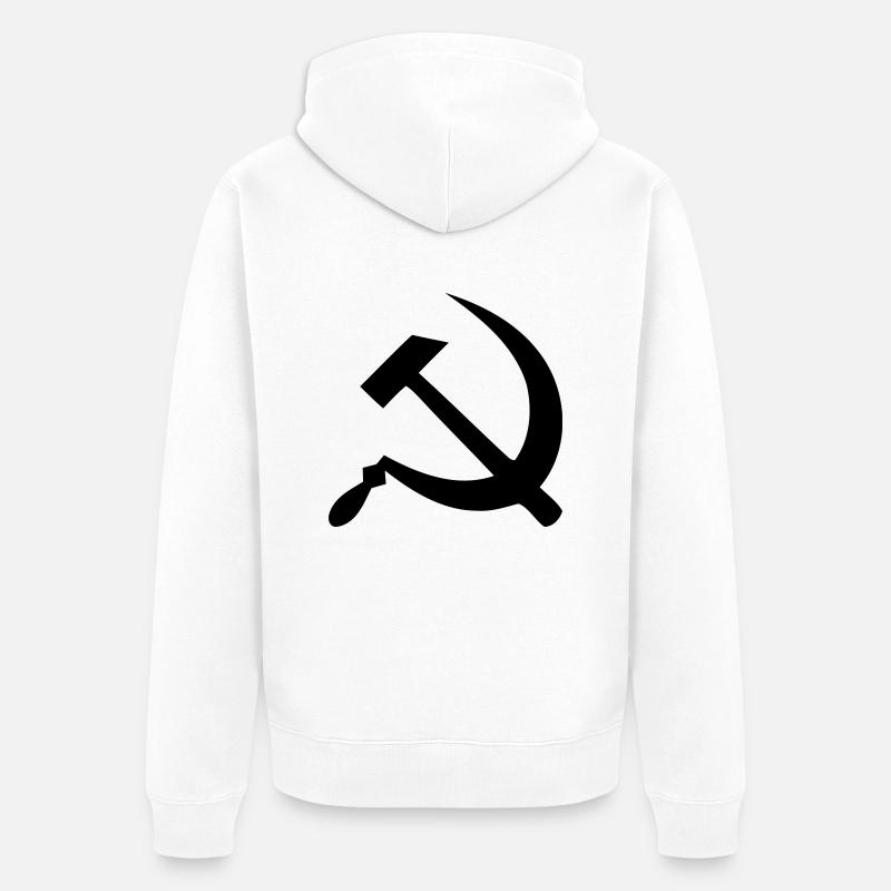 Communisme (V) - Veste à capuche bio Premium Unisexe - blanc