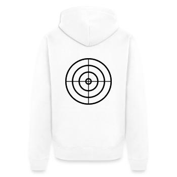 TARGET PAINTBALL ZIELSCHEIBE - Unisex Premium Bio Zip Hoodie - Weiß - Hinten - Thijin (182cm)