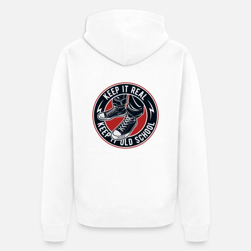 Keep It Old School - Unisex Premium Bio Zip Hoodie - Weiß