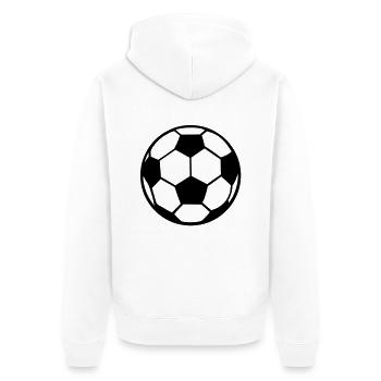 Fußball S - Unisex Premium Bio Zip Hoodie - Weiß - Hinten - Thijin (182cm)