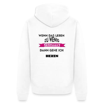 Hexen - Unisex Premium Bio Zip Hoodie - Weiß - Hinten - Thijin (182cm)