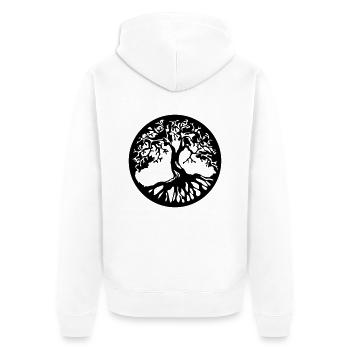 tree of life - el árbol de la vivir - Unisex Premium Bio Zip Hoodie - Weiß - Hinten - Thijin (182cm)