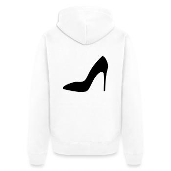 High Heels & Stilettos - Unisex Premium Bio Zip Hoodie - Weiß - Hinten - Thijin (182cm)
