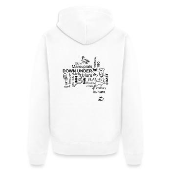 australia word cloud - Unisex Premium Bio Zip Hoodie - Weiß - Hinten - Thijin (182cm)