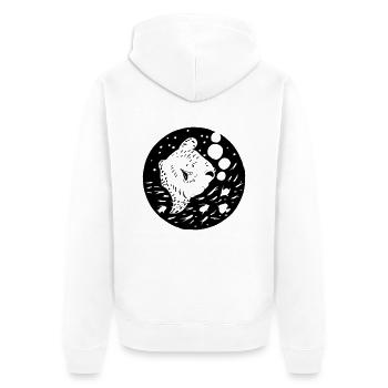 Mondfisch Big Fisch Illustration Geschenk - Unisex Premium Bio Zip Hoodie - Weiß - Hinten - Thijin (182cm)