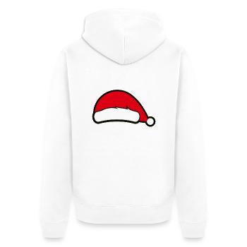 Weihnachtsmütze - Unisex Premium Bio Zip Hoodie - Weiß - Hinten - Thijin (182cm)