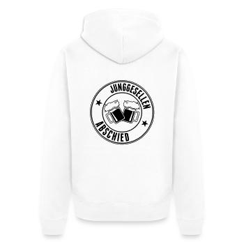 Junggesellenabschied Stempel - Unisex Premium Organic Zip Hoodie - white - Back - Thijin (182cm)