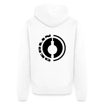 berlin fernsehturm emblem - Unisex Premium Bio Zip Hoodie - Weiß - Hinten - Thijin (182cm)