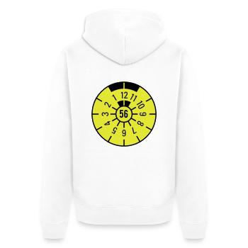 TÜV 1956 - Unisex Premium Bio Zip Hoodie - Weiß - Hinten - Thijin (182cm)