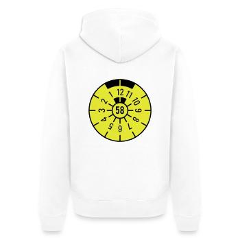 TÜV 1958 - Unisex Premium Bio Zip Hoodie - Weiß - Hinten - Thijin (182cm)