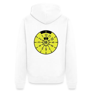 TÜV 1966 - Unisex Premium Bio Zip Hoodie - Weiß - Hinten - Thijin (182cm)