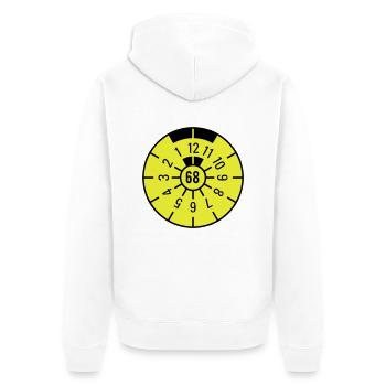 TÜV 1968 - Unisex Premium Bio Zip Hoodie - Weiß - Hinten - Thijin (182cm)