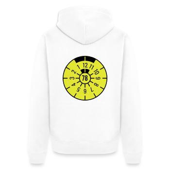 TÜV 1978 - Unisex Premium Bio Zip Hoodie - Weiß - Hinten - Thijin (182cm)
