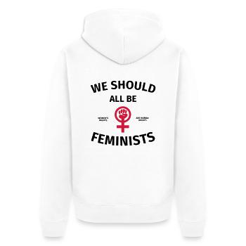 Feminism Feminist - Unisex Premium Organic Zip Hoodie - white - Back - Thijin (182cm)