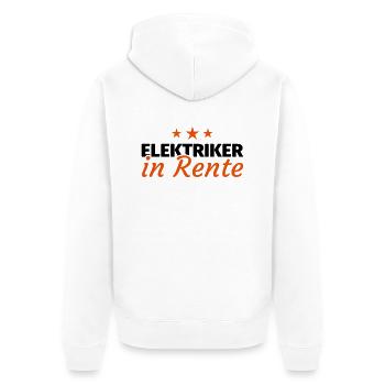 Elektriker Rente - Unisex Premium Bio Zip Hoodie - Weiß - Hinten - Thijin (182cm)