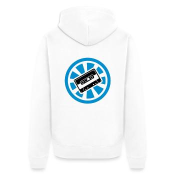 Oldschool Sound - Unisex Premium Bio Zip Hoodie - Weiß - Hinten - Thijin (182cm)