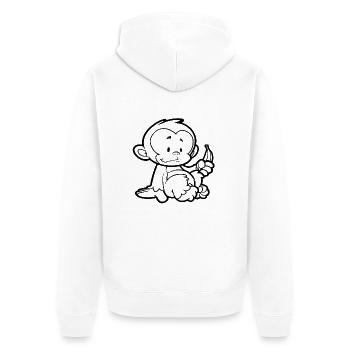 Cheeky Monkey - Unisex Premium Organic Zip Hoodie - white - Back - Thijin (182cm)