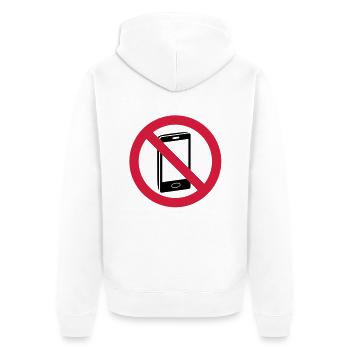 Handy verbot - Unisex Premium Bio Zip Hoodie - Weiß - Hinten - Thijin (182cm)