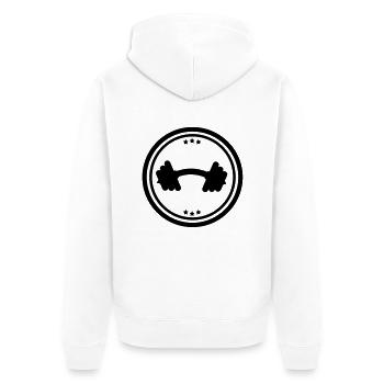 hantel___logo___f1 - Veste à capuche bio Premium Unisexe - blanc - Dos - Thijin (182cm)