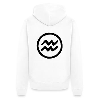 wassermann_a_1c - Unisex Premium Bio Zip Hoodie - Weiß - Hinten - Thijin (182cm)