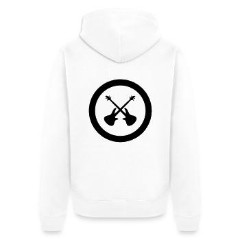 bass bassist icon - Unisex Premium Bio Zip Hoodie - Weiß - Hinten - Thijin (182cm)