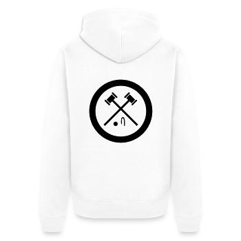 croquet icon - Unisex Premium Bio Zip Hoodie - Weiß - Hinten - Thijin (182cm)
