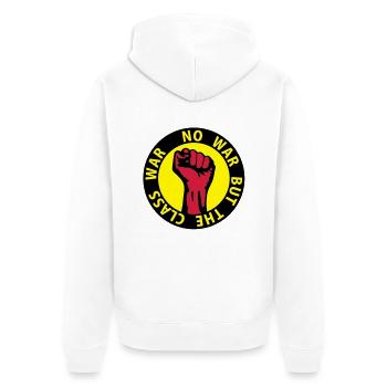 3 colors - no war but the class war - against - Veste à capuche bio Premium Unisexe - blanc - Dos - Thijin (182cm)