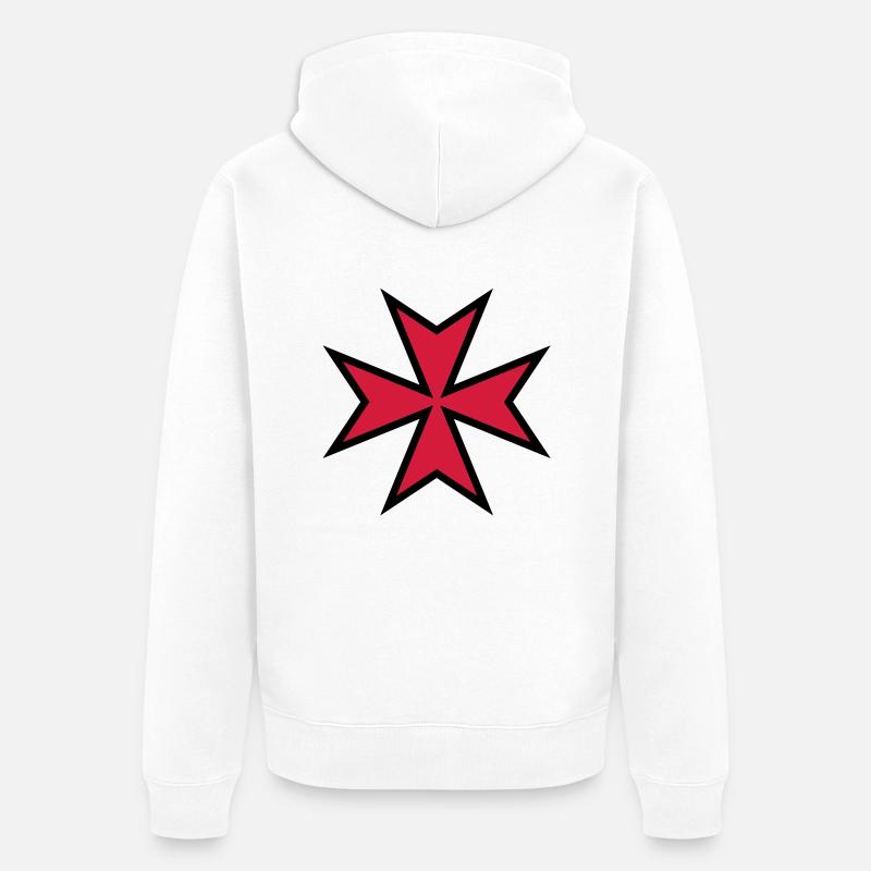 Maltese Cross__V002 - Veste à capuche bio Premium Unisexe - blanc