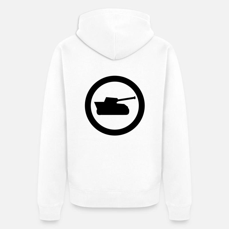 panzer icon - Unisex Premium Bio Zip Hoodie - Weiß
