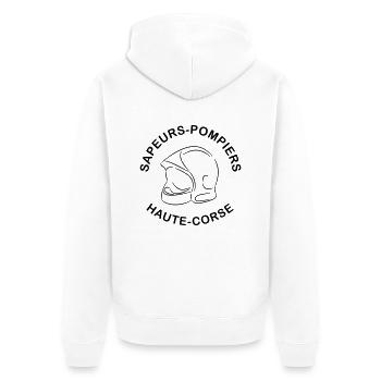 sapeurs-pompiers haute corse - Veste à capuche bio Premium Unisexe - blanc - Dos - Thijin (182cm)