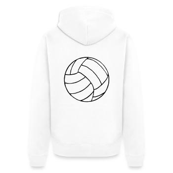 Volleyball - Unisex Premium Bio Zip Hoodie - Weiß - Hinten - Thijin (182cm)