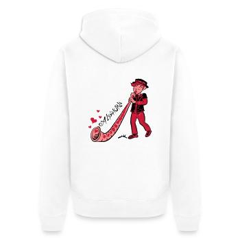 Alphorn - Unisex Premium Bio Zip Hoodie - Weiß - Hinten - Thijin (182cm)