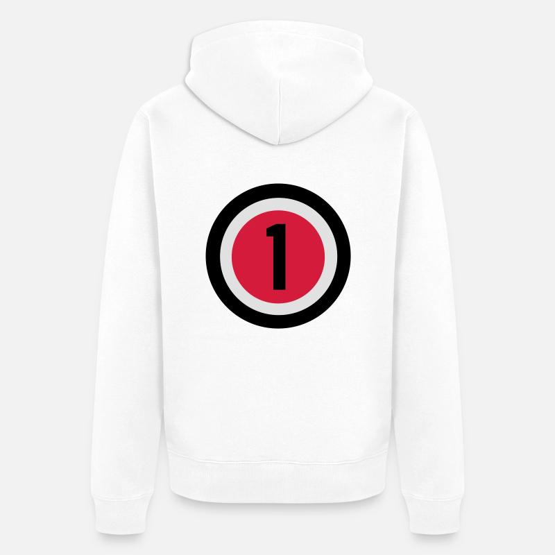 01_vec_3de - Veste à capuche bio Premium Unisexe - blanc