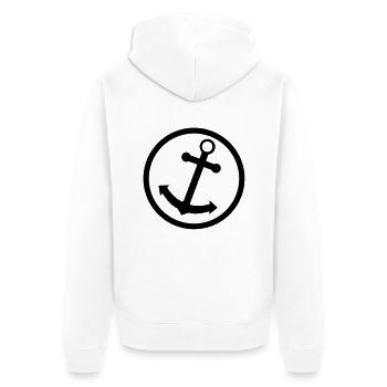 anker_symbol - Unisex Premium Bio Zip Hoodie - Weiß - Hinten - Thijin (182cm)