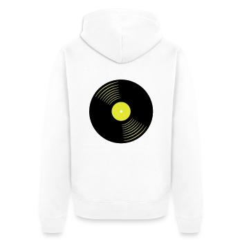 166_schallplatte_2 - Unisex Premium Bio Zip Hoodie - Weiß - Hinten - Thijin (182cm)